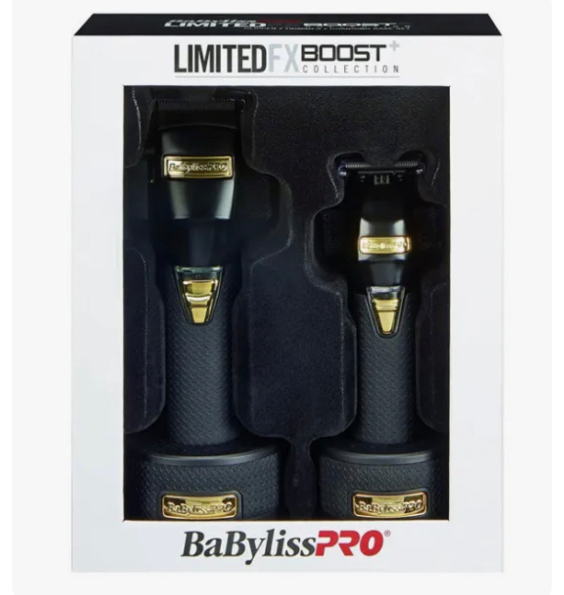 新品並行！BaByliss PRO BLACK  FX Boost+ Limited Edition Clipper&Trimmer Set  Charging Base・2台セット！